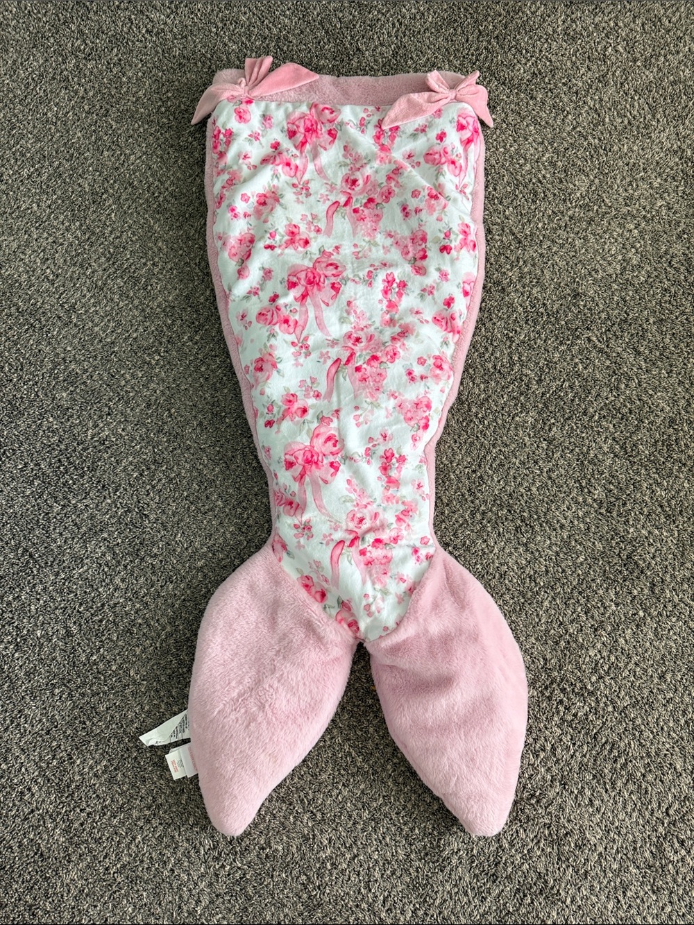 Pink Floral Mermaid Tail Blanket
